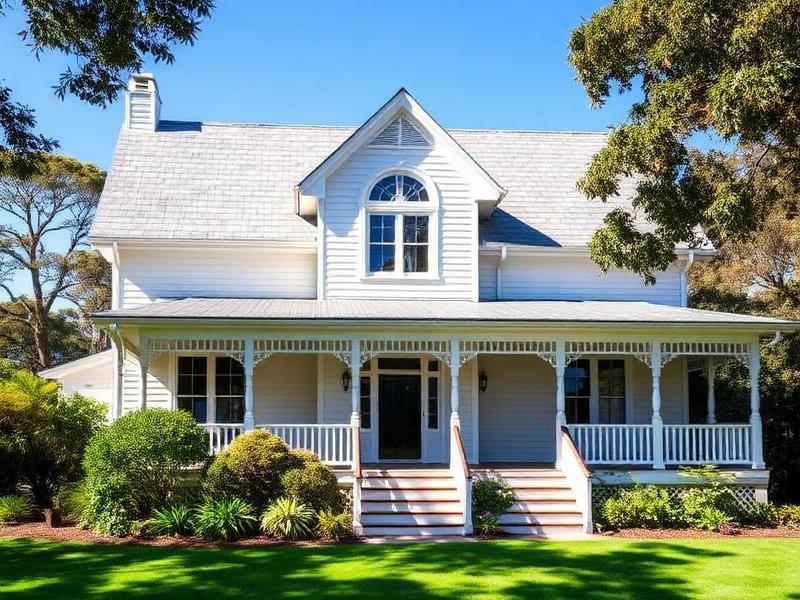 Hamptons Style Family Home white weatherboard exterior in Narrabeen