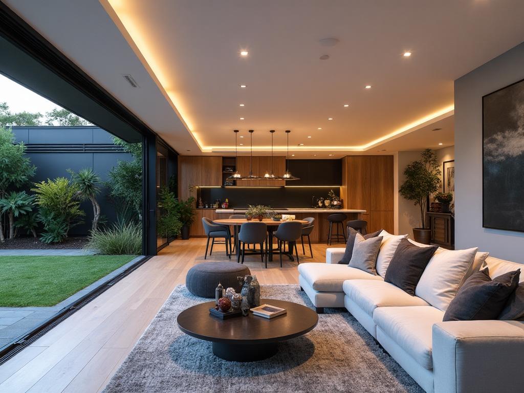 Modern Townhouse Retreat open plan living with courtyard access